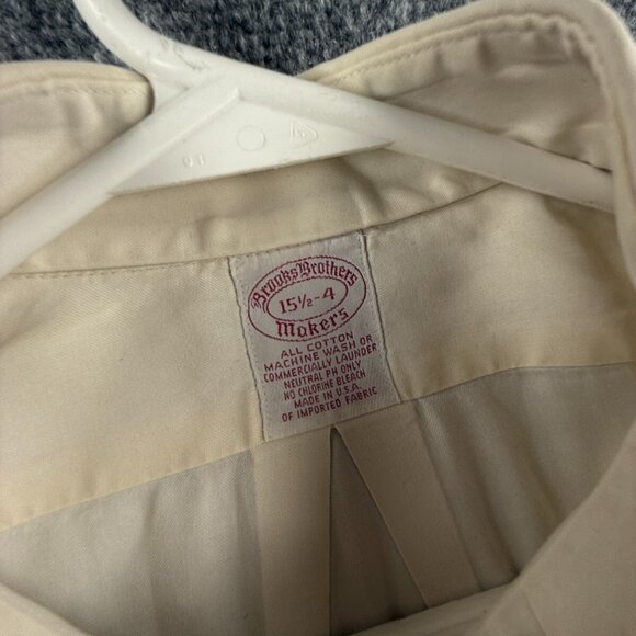 VTG Brooks Brothers Makers Yellow 15.5 34 Long Sleeve Button Up Made USA Cotton* - Picture 9 of 16